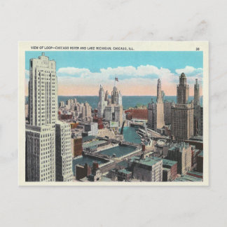 Cartão Postal Vintage Chicago Loop