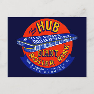 Cartão Postal Vintage Chicago Roller Rink