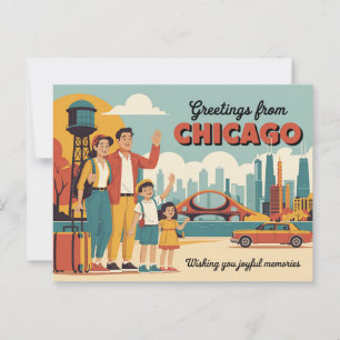 Cartão postal Vintage Chicago Saudações de Chica