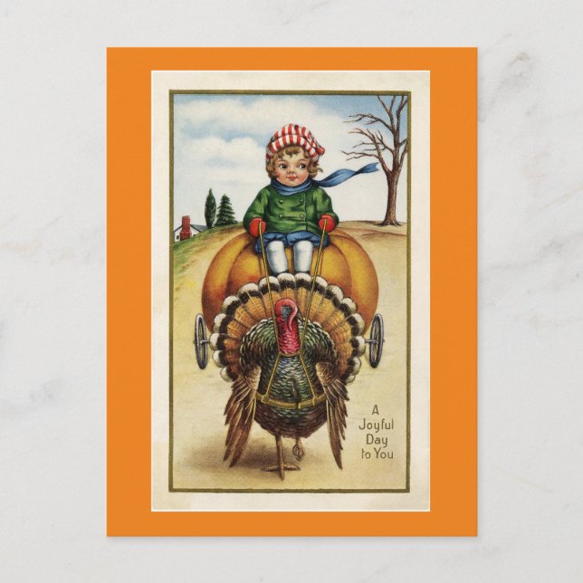 Cartão Postal Vintage Child And Turkey (Frente)