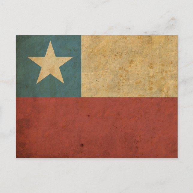 Cartão Postal Vintage Chile Flag (Frente)