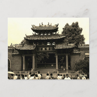 Cartão Postal Vintage China Canton Foshan ancestral temple