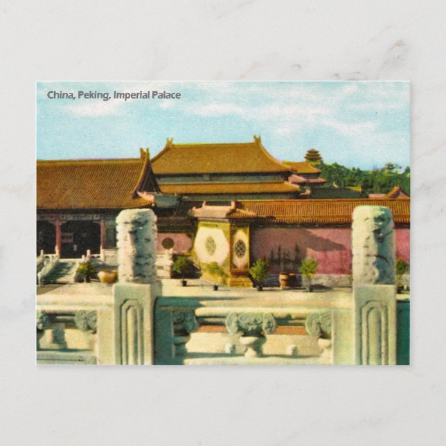 Cartão Postal Vintage, China, Pequim, Palácio Imperial (Frente)