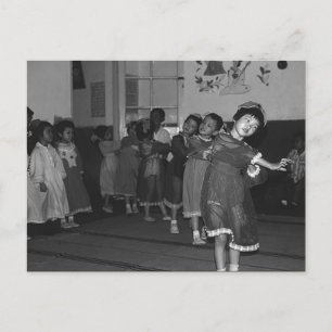 Cartão Postal Vintage China Xangai: cuidado infantil