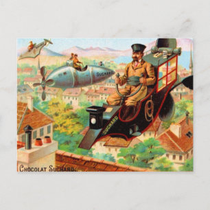 Cartão Postal Vintage Chocolat Suchard Flying Machines