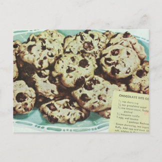 Cartão Postal Vintage Chocolate Chip Cookie Recebe 50 de Foto
