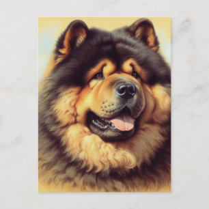 Cartão Postal Vintage Chow-Chow Painting