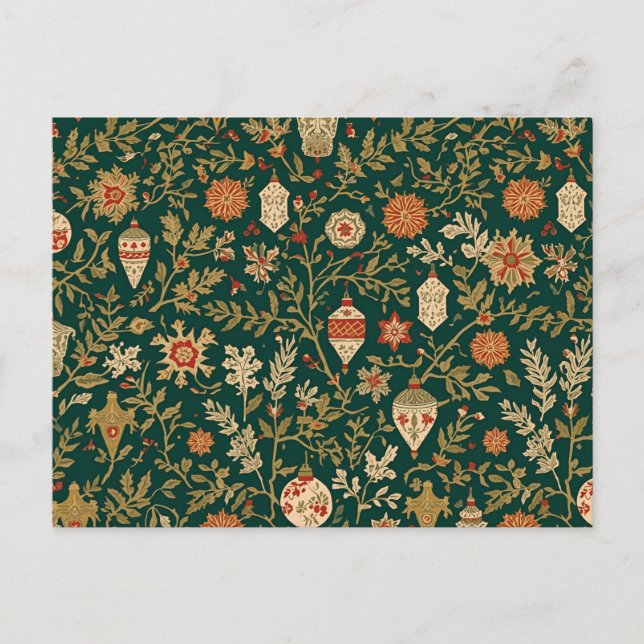 Cartão Postal Vintage Christmas Pattern - Postcard (Frente)