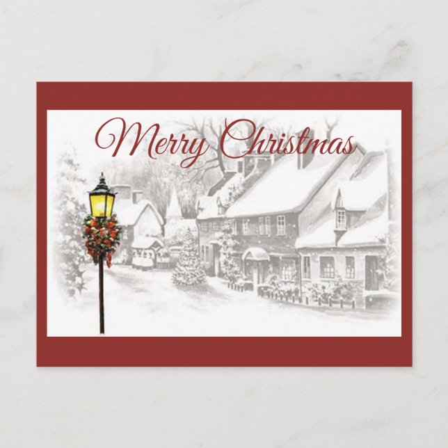 Cartão postal Vintage ChristmasTown (Frente)