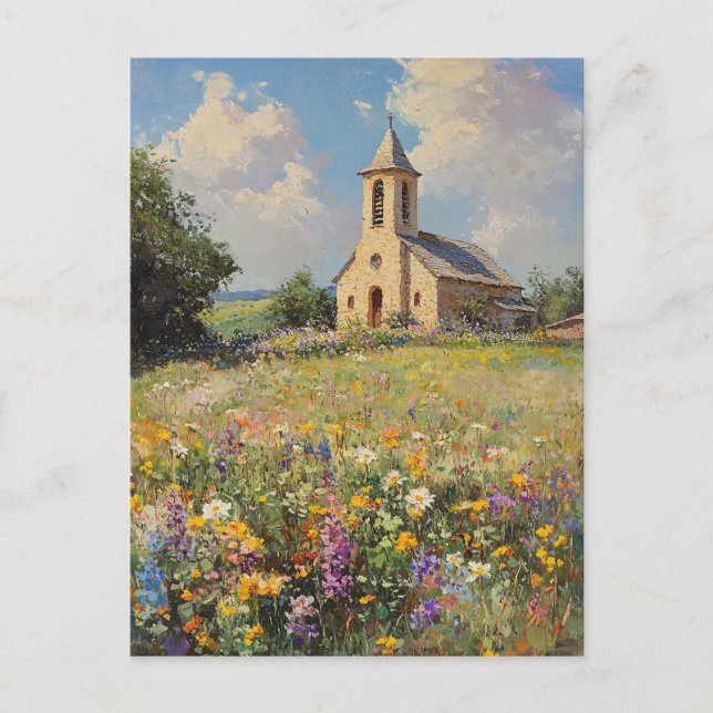 Cartão Postal Vintage Church Selvagens Fine Art (Frente)
