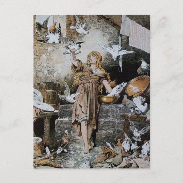 Cartão Postal Vintage Cinderella Feeds (Frente)