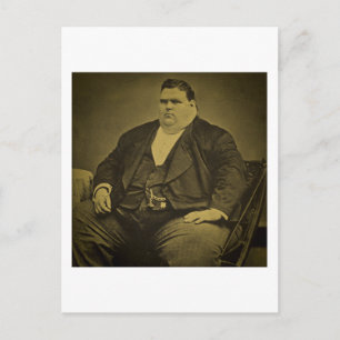 Cartão Postal Vintage Circus Freak Sideshow Gordo Man