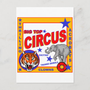 Cartão Postal Vintage Circus Poster