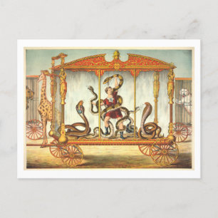 Cartão Postal Vintage Circus Poster para Cobra Charmer