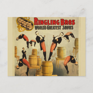 Cartão Postal Vintage Circus Sideshow Poster