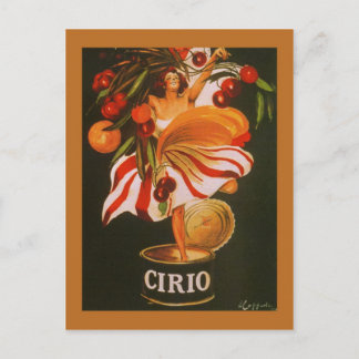 Cartão Postal Vintage Cirio Cherries Italiano