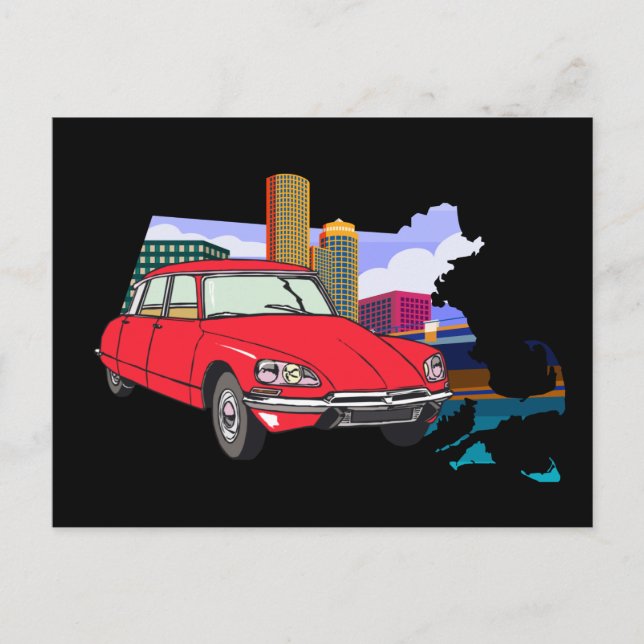 Cartão Postal Vintage Citroen DS 19 Der Hecht  (Frente)