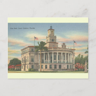 Cartão postal Vintage City Hall Coral Gables Flor