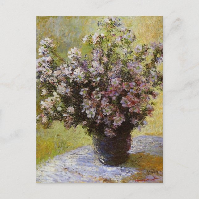 Cartão Postal Vintage Claude Monet Buquê de Mallows (Frente)
