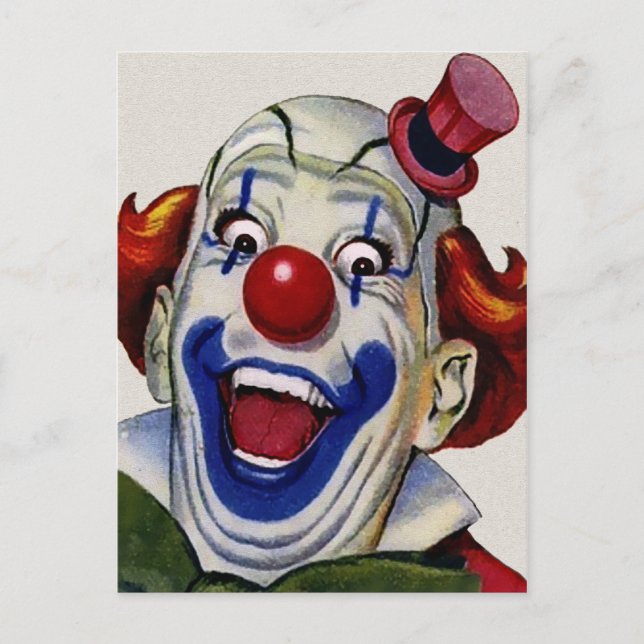 Cartão Postal Vintage Clown (Frente)