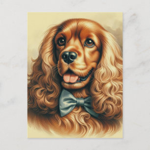 Cartão Postal Vintage Cocker Spaniel Oil