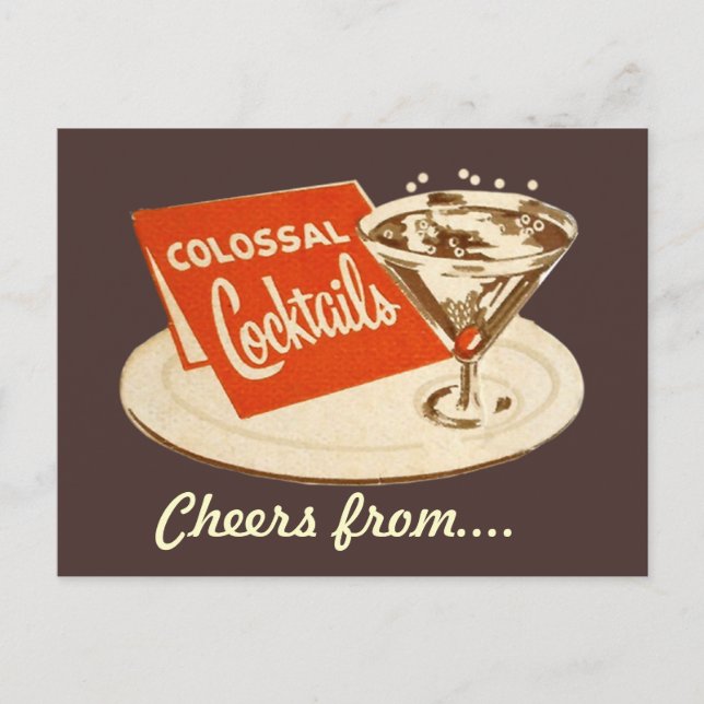 Cartão postal Vintage - Cocktails Colossais (Frente)