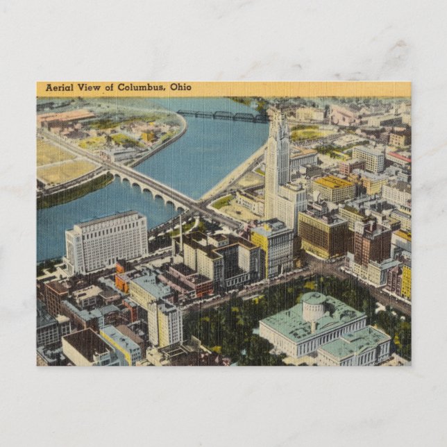 Cartão Postal Vintage Colombus, Ohio (Frente)