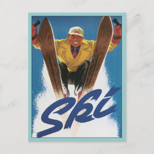 Cartão Postal Vintage Colorado Ski