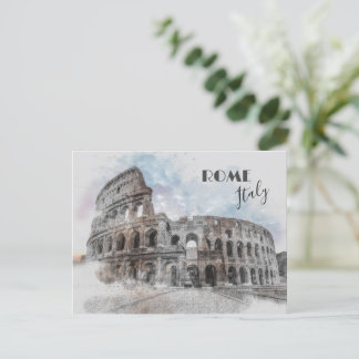 Cartão Postal Vintage Colosseum Postcard - Roma Viagem Art