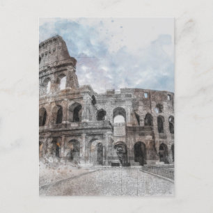Cartão Postal Vintage Colosseum Roma Cartão-postal - Viagem Art