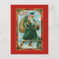 Vintage com Papais noeis ecológicos na neve