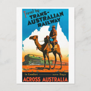 Cartão Postal Vintage Commonwealth Railways poster