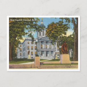 Cartão Postal Vintage Concord, New Hampshire State Capitol