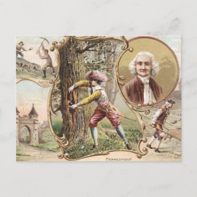 Cartão Postal Vintage Connecticut (Frente)
