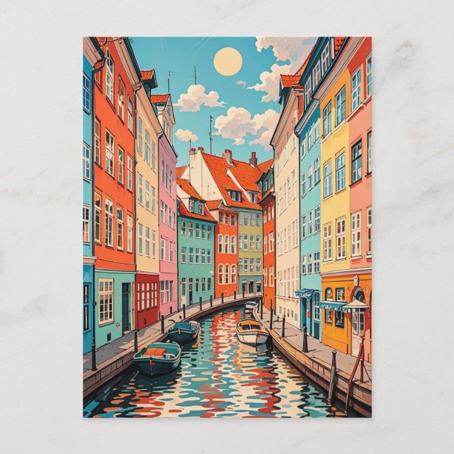 Cartão Postal Vintage Copenhagen Denmark viagem (Frente)