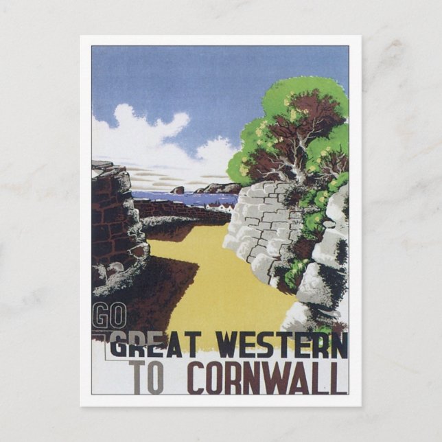 Cartão Postal Vintage Cornwall Western (Frente)