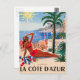 Cartão Postal Vintage Cote D'Azur Beach Girl (Frente/Verso)