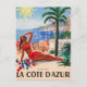 Cartão Postal Vintage Cote D'Azur Beach Girl (Frente)