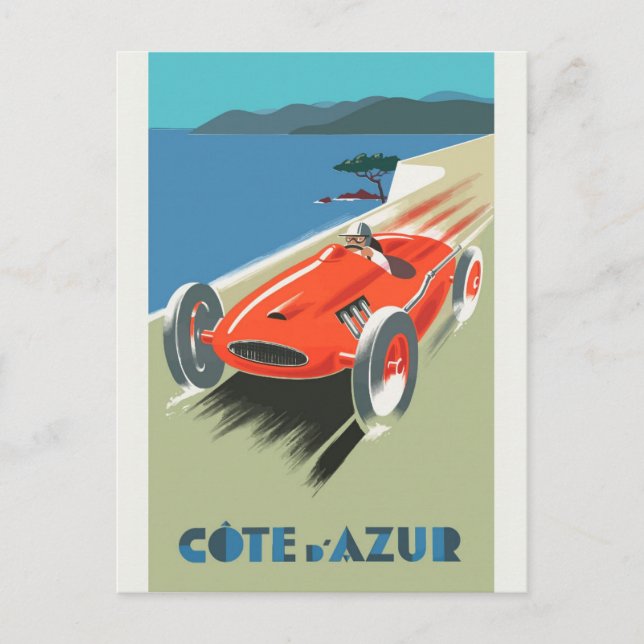 Cartão Postal Vintage Cote D'Azur France Viagem (Frente)