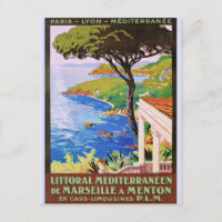 Vintage Cote d'Azur French viagem ad Poster