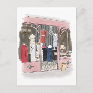 Cartão Postal Vintage Couture no Mercado da Frota de Paris - Car