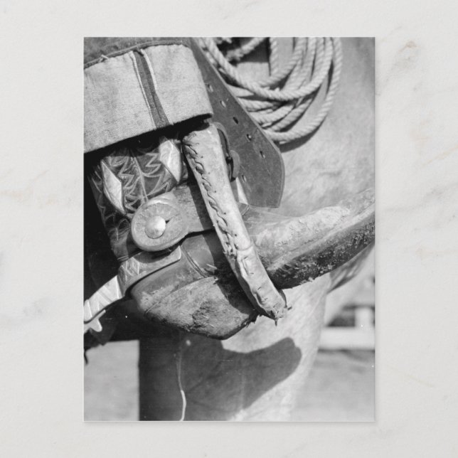 Cartão Postal Vintage Cowboy Boot e Fotografia Espur (Frente)