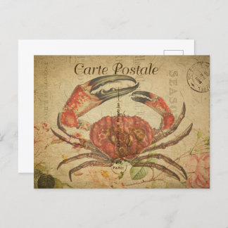 Cartão Postal Vintage Crab