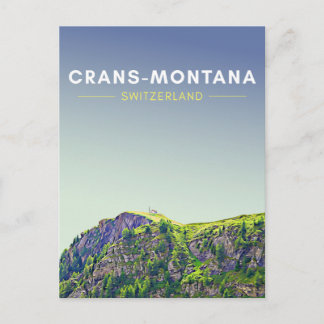 Cartão Postal Vintage Crans-Montana Suiça