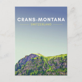 Cartão Postal Vintage Crans-Montana Suiça