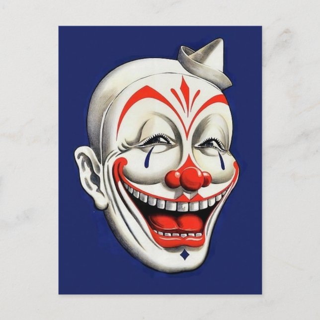 Cartão Postal Vintage Creepy Clown (Frente)