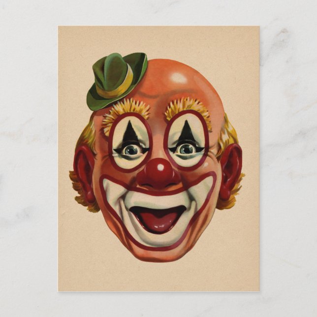 Cartão Postal Vintage Creepy Clown (Frente)