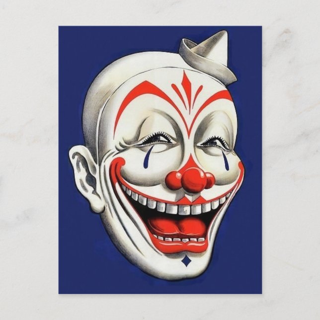 Cartão Postal Vintage Creepy Clown (Frente)
