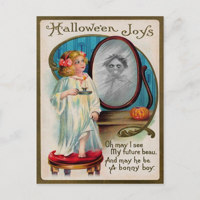 Cartão postal Vintage Creepy Halloween (Frente)