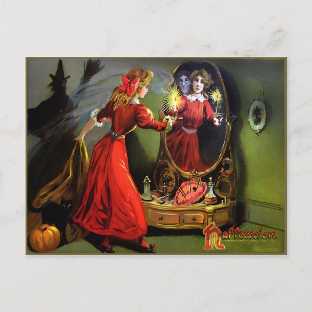Cartão postal Vintage Creepy Halloween (Frente)